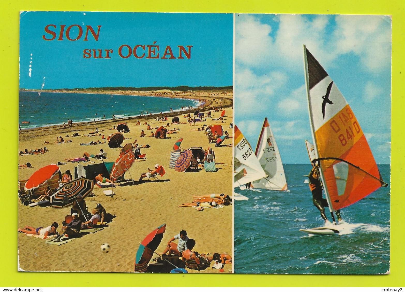 85 Saint Hilaire De Riez N°686 SION Sur L'Océan La Plage En 1981 Planche à Voile Baignade Bronzage - Saint Hilaire De Riez