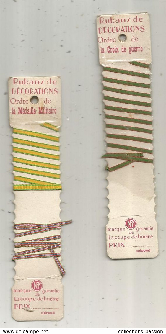 JC , G , Militaria ,  Rubans De Décorations , Médaille Militaire, La Croix De Guerre,  Frais Fr 3.35 E - Other & Unclassified