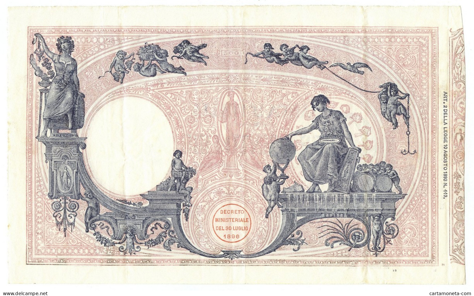 500 LIRE BARBETTI GRANDE C MATRICE LATERALE TESTINA DECRETO 15/11/1909 BB/SPL - Regno D'Italia - Altri