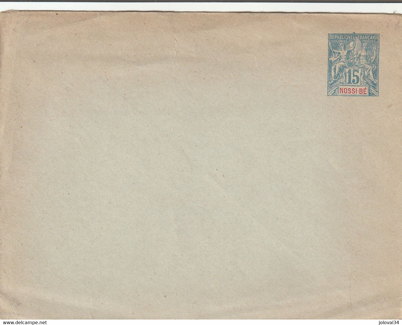 NOSSI BE - Entier Postal Type Sage 15 C Bleu   - Neuf  - Enveloppe Format 14,5 X 11 Cm - Rabat  Collé Froissure - Cartas & Documentos