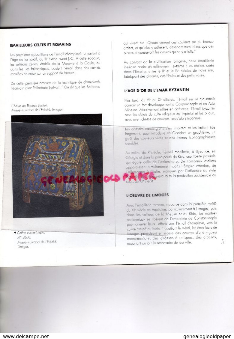 87- LIMOGES - RARE CATALOGUE BIENNALE ART DE L' EMAIL-PORCELAINE-1992-MUSEE EVECHE-GAY LUSSAC-LEON JOUHAUD-PECAUD-SHAM'S