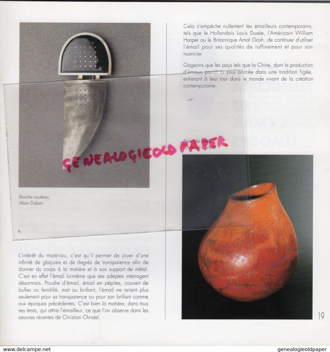 87- LIMOGES - RARE CATALOGUE BIENNALE ART DE L' EMAIL-PORCELAINE-1992-MUSEE EVECHE-GAY LUSSAC-LEON JOUHAUD-PECAUD-SHAM'S