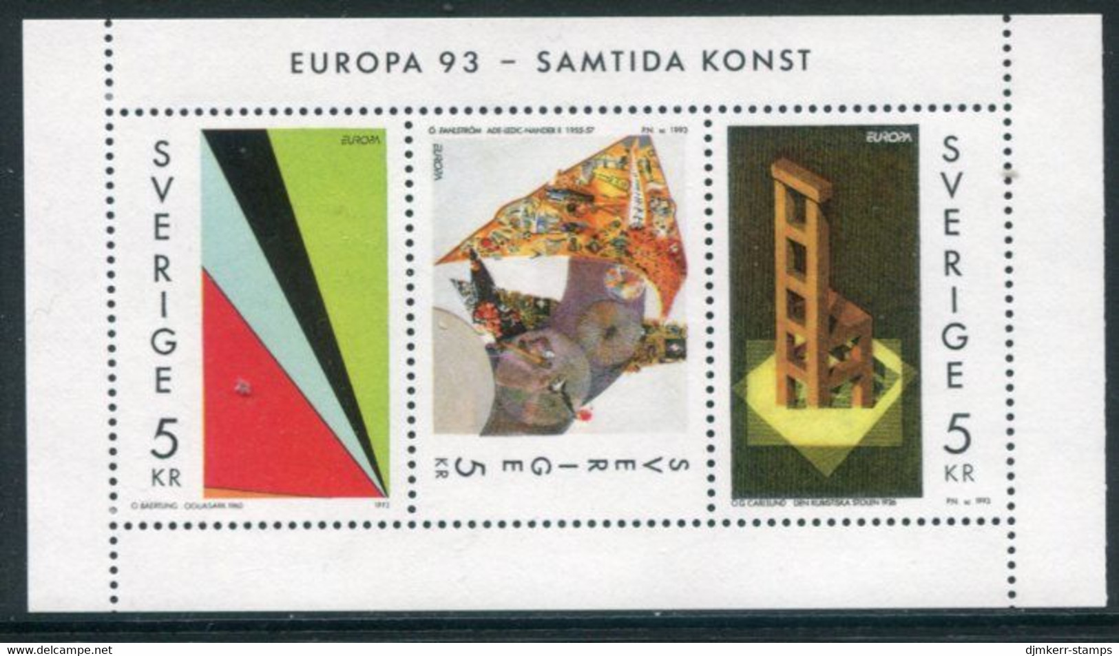 SWEDEN 1993 Europa: Contemporary Art  MNH / **.   Michel 1778-80 - Unused Stamps