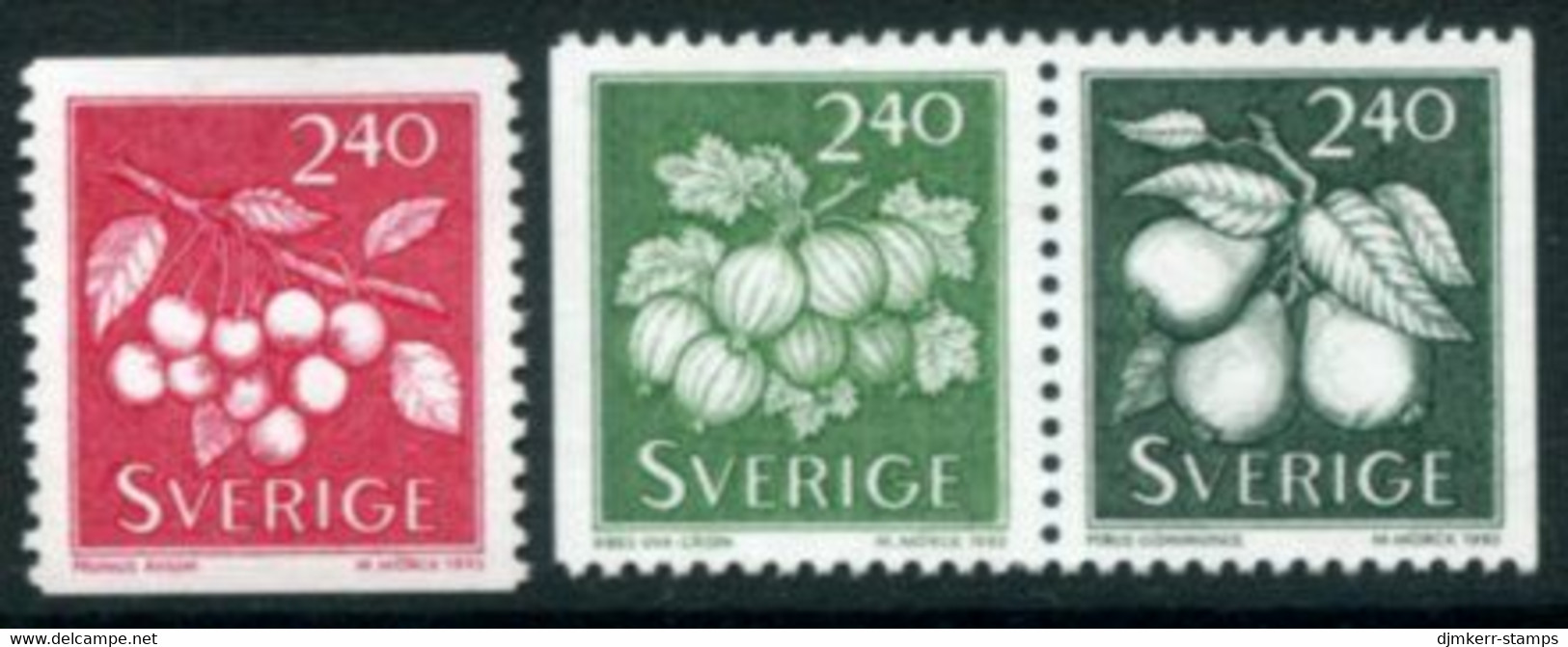 SWEDEN 1993 Berries And Fruits  MNH / **.   Michel 1767-69 - Ungebraucht