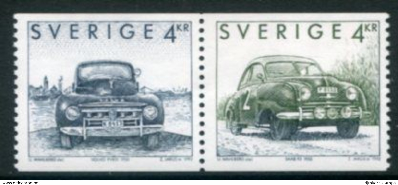 SWEDEN 1992 Swedish Cars MNH / **.   Michel 1747-48 - Unused Stamps