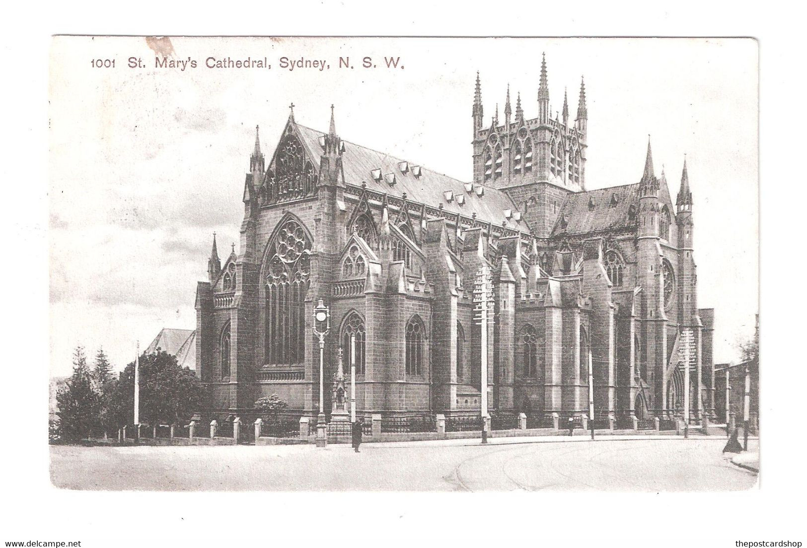 Australia POSTALLY USED St Marys Cathedral Sydney BY SAMUEL WOOD  CARRIE EVANS BANK HOUSE BROMLEY KENT ENGLAND - Sydney