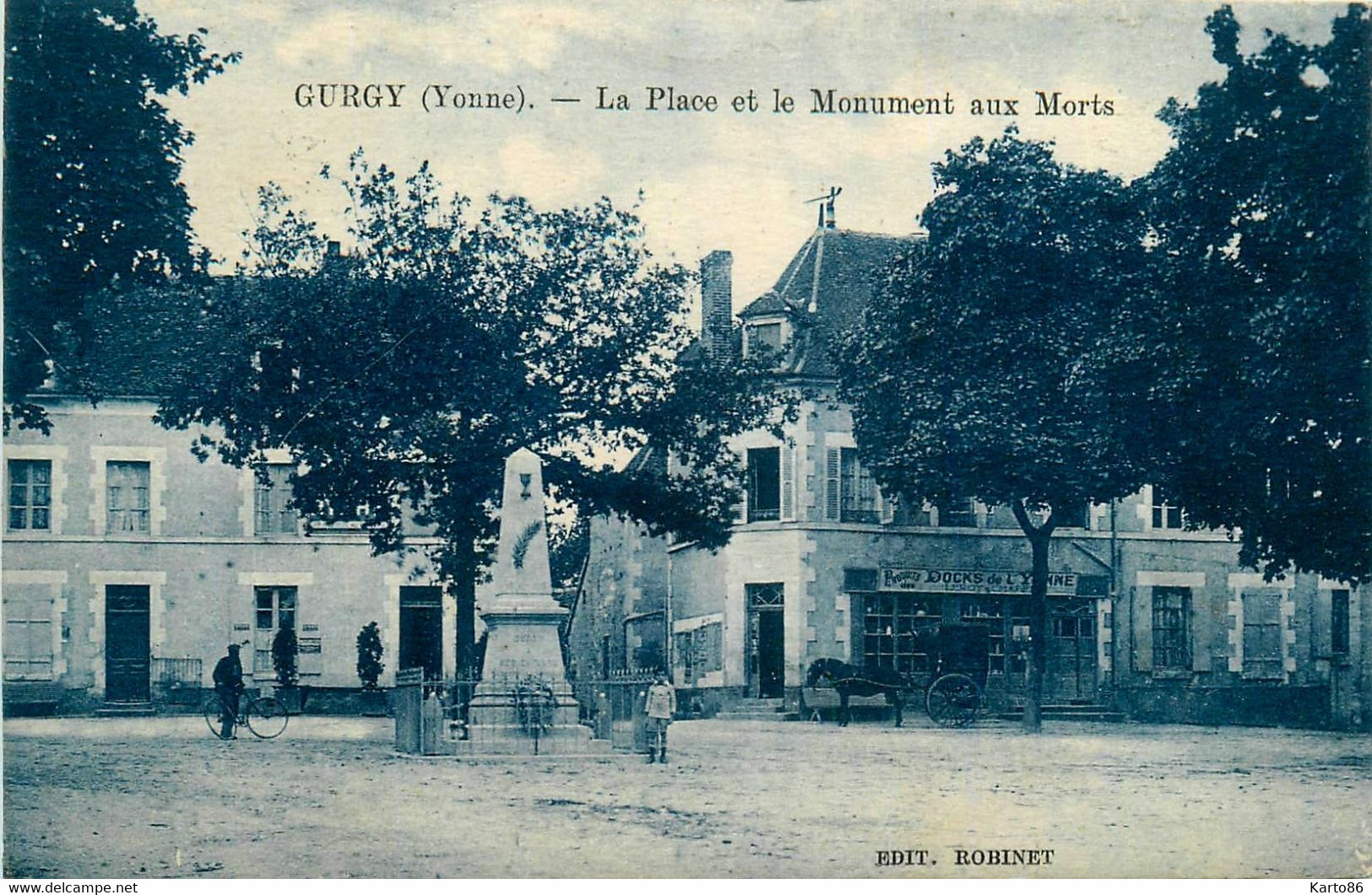 Gurgy * La Place Et Le Monument Aux Morts * épicerie Docks De L'yonne - Gurgy