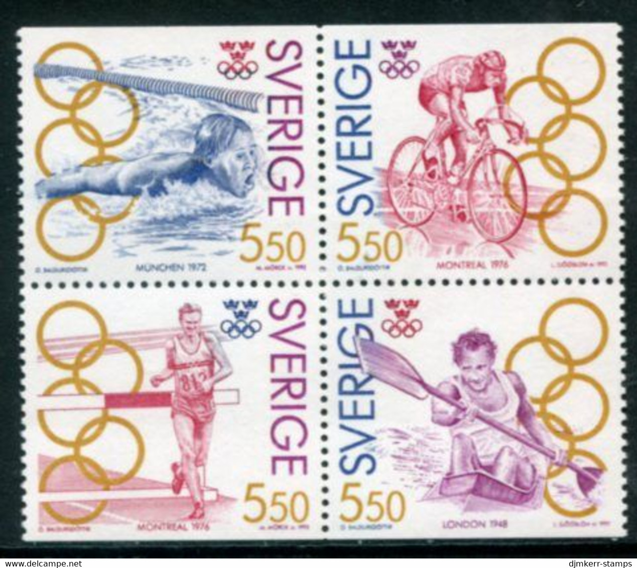 SWEDEN 1992 Olympic Medal Winners III MNH / **   Michel 1721-24 - Unused Stamps