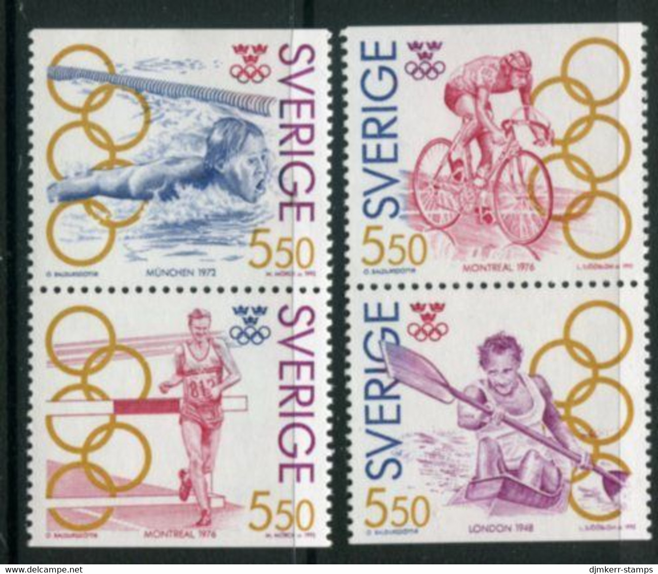 SWEDEN 1992 Olympic Medal Winners III MNH / **   Michel 1721-24 - Unused Stamps