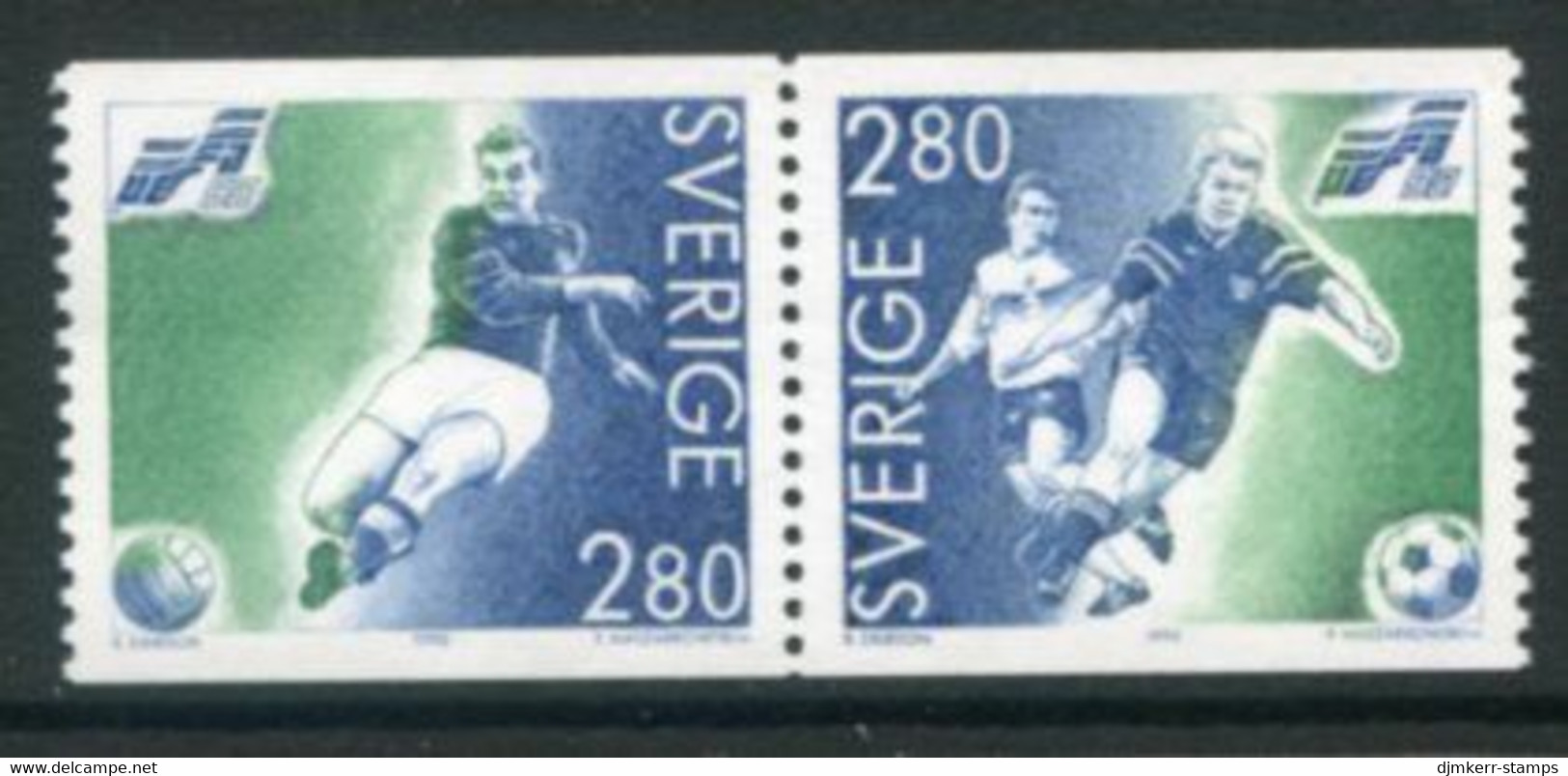 SWEDEN 1992 European Football Championship MNH / **.   Michel 1712-13 - Unused Stamps