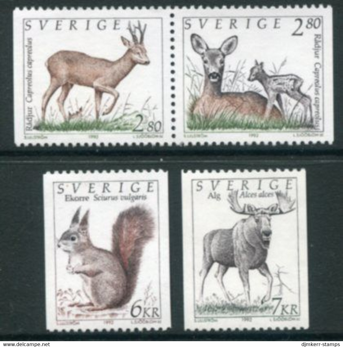 SWEDEN 1992 Wild Mammals MNH / **.   Michel 1700-03 - Nuovi