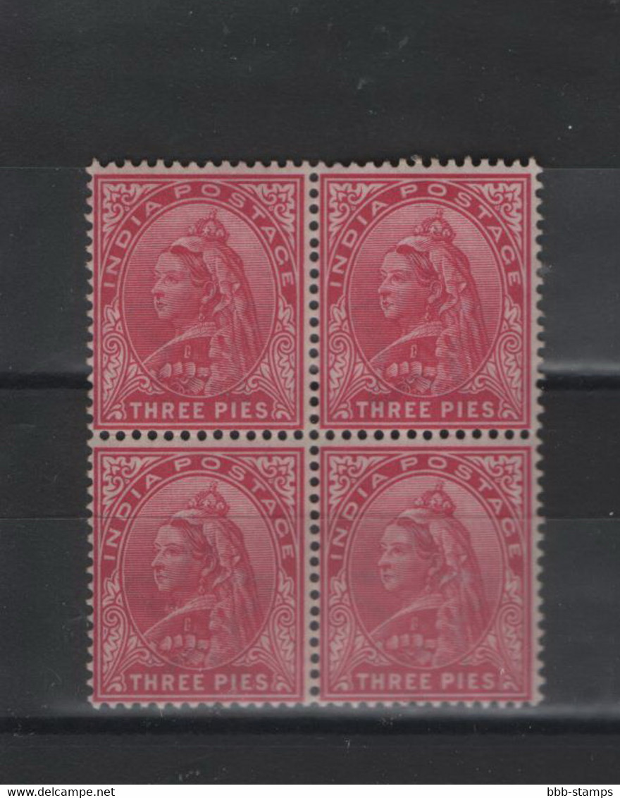 Indien Michel Cat.No. Mnh/** 49 Bloc Of Four - 1882-1901 Imperium