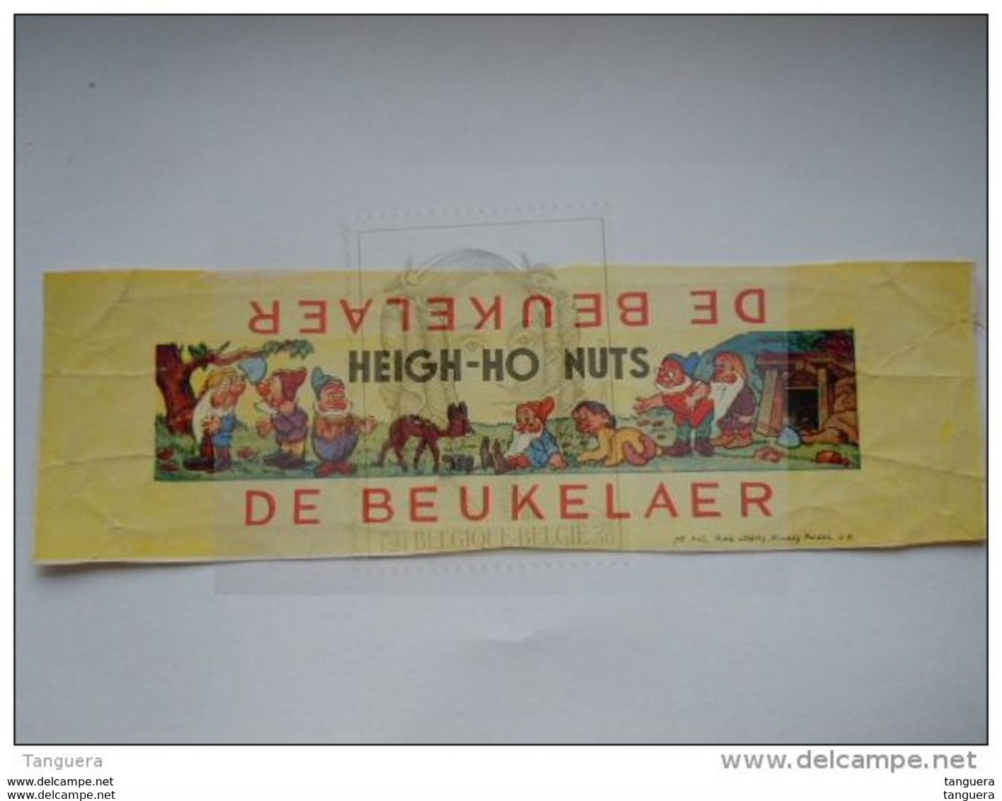 De Beukelaer Antwerpen Heigh-ho Nuts Chocolade Fragment Chocolat Wikkel Emballage Disney Sneeuwwitje Blanche Neige - Otros & Sin Clasificación