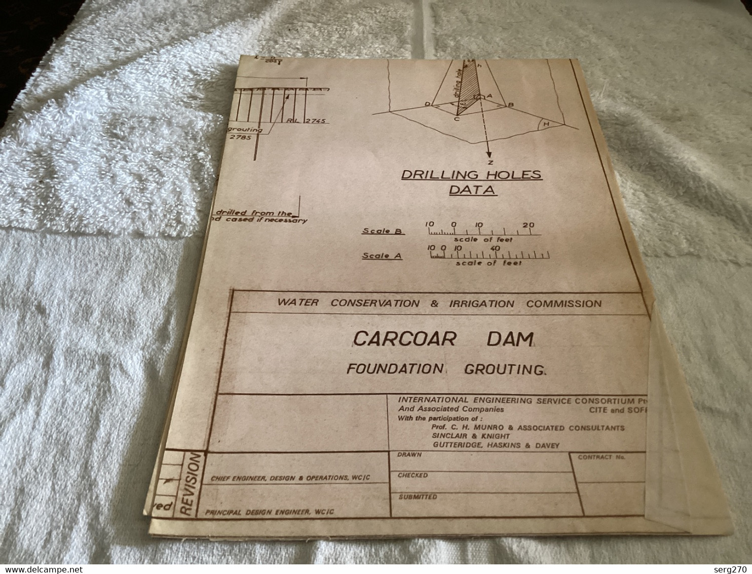 Plan  Carcoar Dam WATER CONSERVATION & IRRIGATION COMMISSION CARCOAR DAM COMPARAISON ENTRE LES FORMES REELLES DU BARRAGE - Travaux Publics