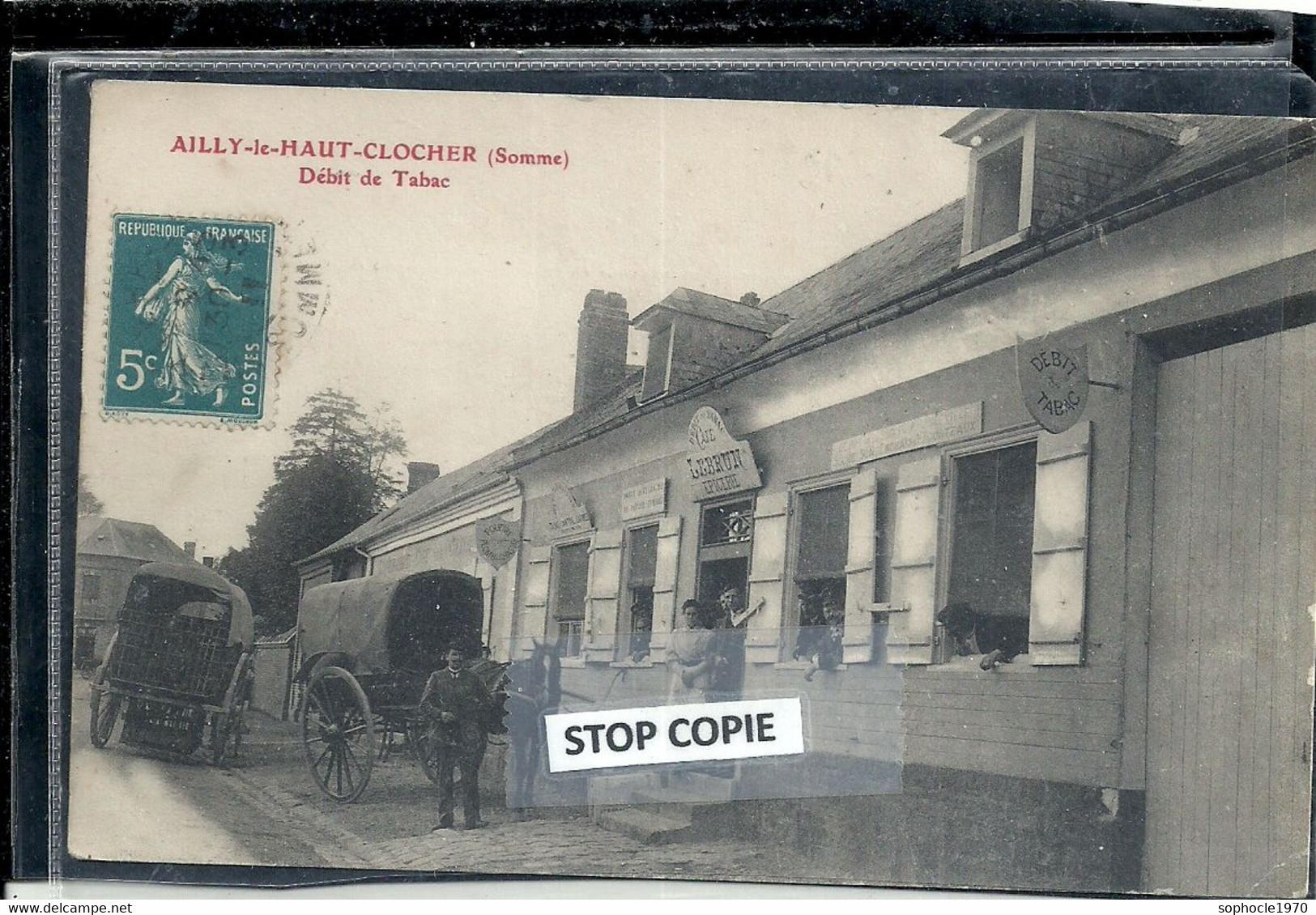 06 - 2022 - VAN2700 -SOMME - 80 - AILLY LE HAUT CLOCHER - Débit De Tabac - Belle Animation - Carte Top - Ailly Le Haut Clocher