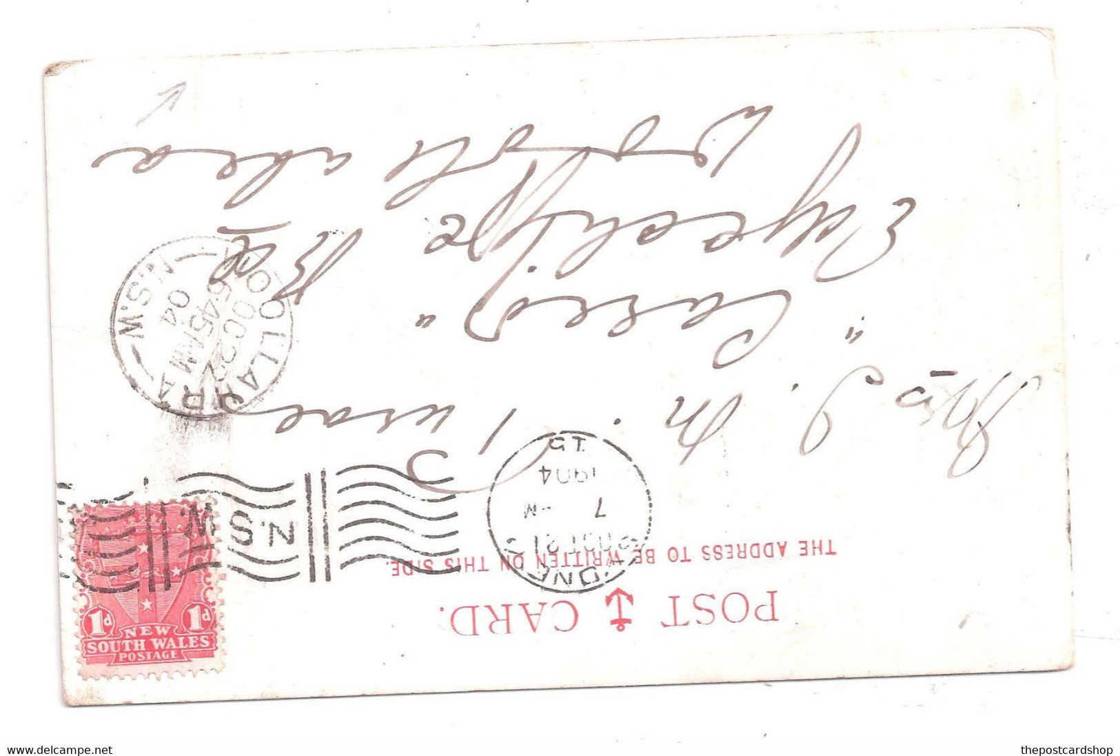 Australia SYDNEY Postmark 1904 & WOOLLAHRA RECEIVING POSTMARK NEXT DAY POSTAL HISTORY - Sydney