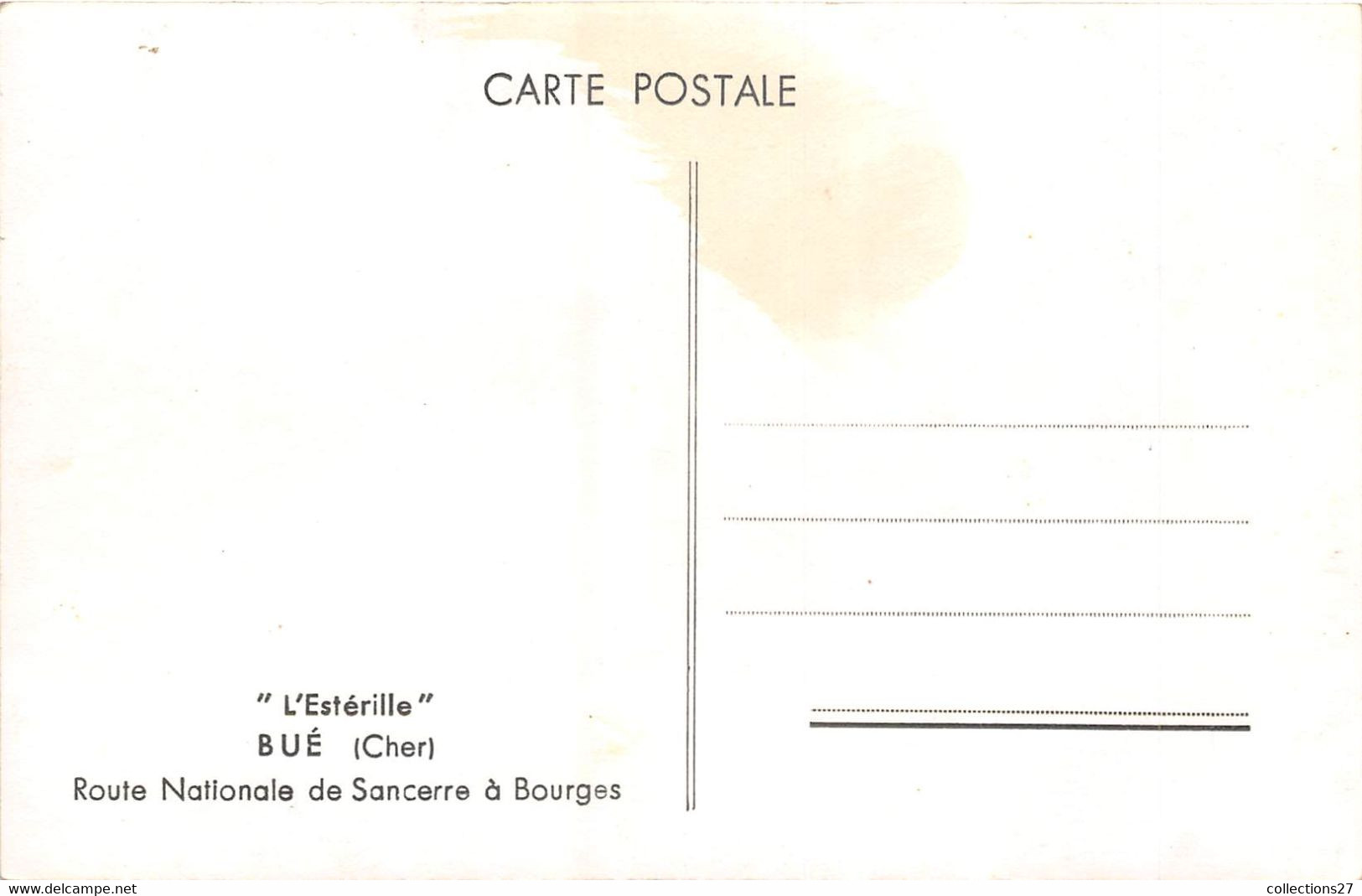 18-CUE- " L'ESTERILLE " CAFE- ROUTE NATIONALE DE SANCERRE A BOURGES - Otros & Sin Clasificación