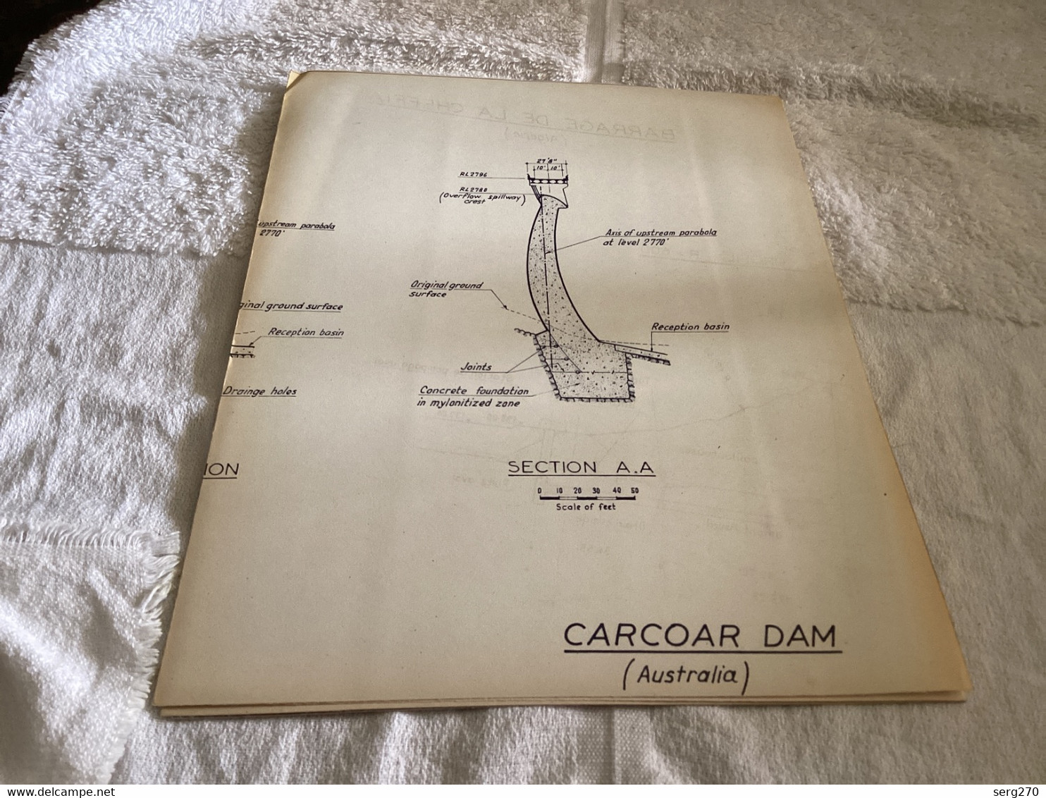 CARCOAR DAM (Australia) Plan De Barrage Australie - Arbeitsbeschaffung