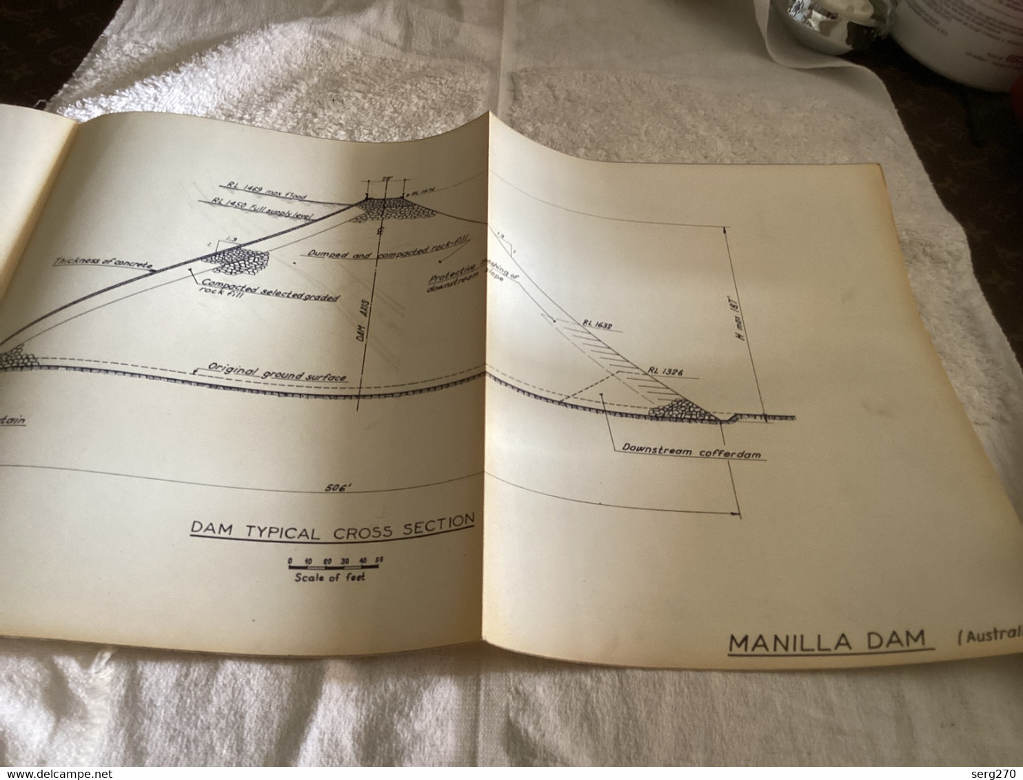 Dessin  (Australia) Plan De Barrage Australie MANILLA DAM (Australia) - Travaux Publics