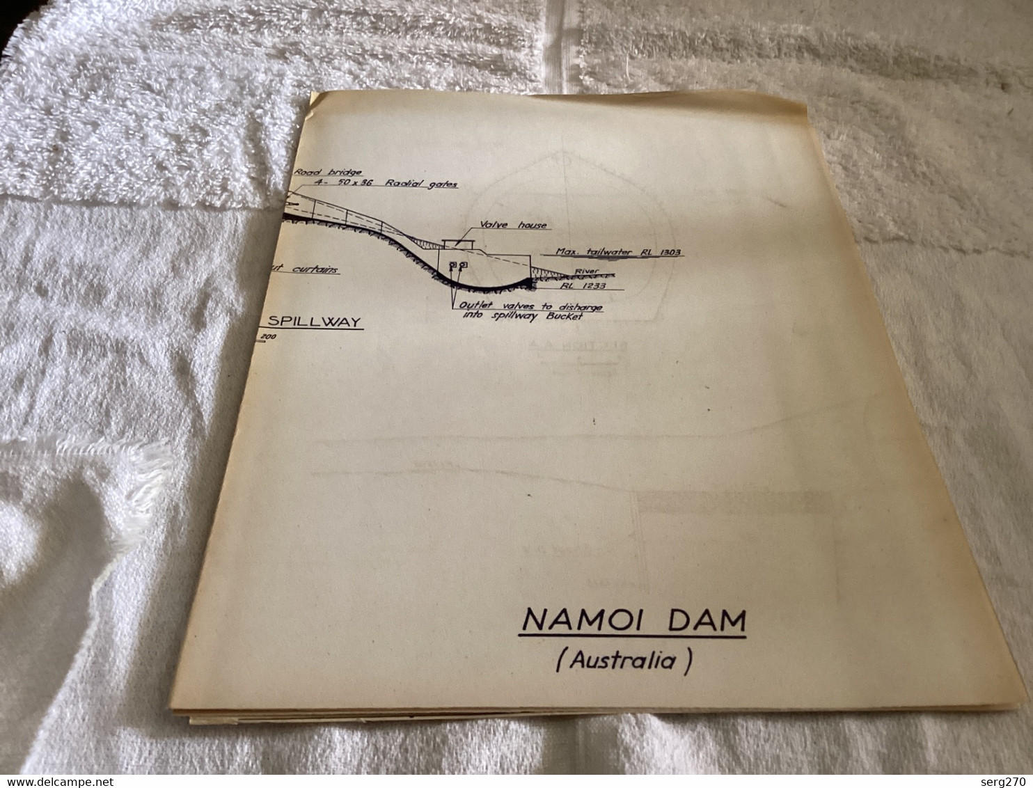 Dessin Plan De Barrage 1950  Namoi  DAM (Australia) - Arbeitsbeschaffung