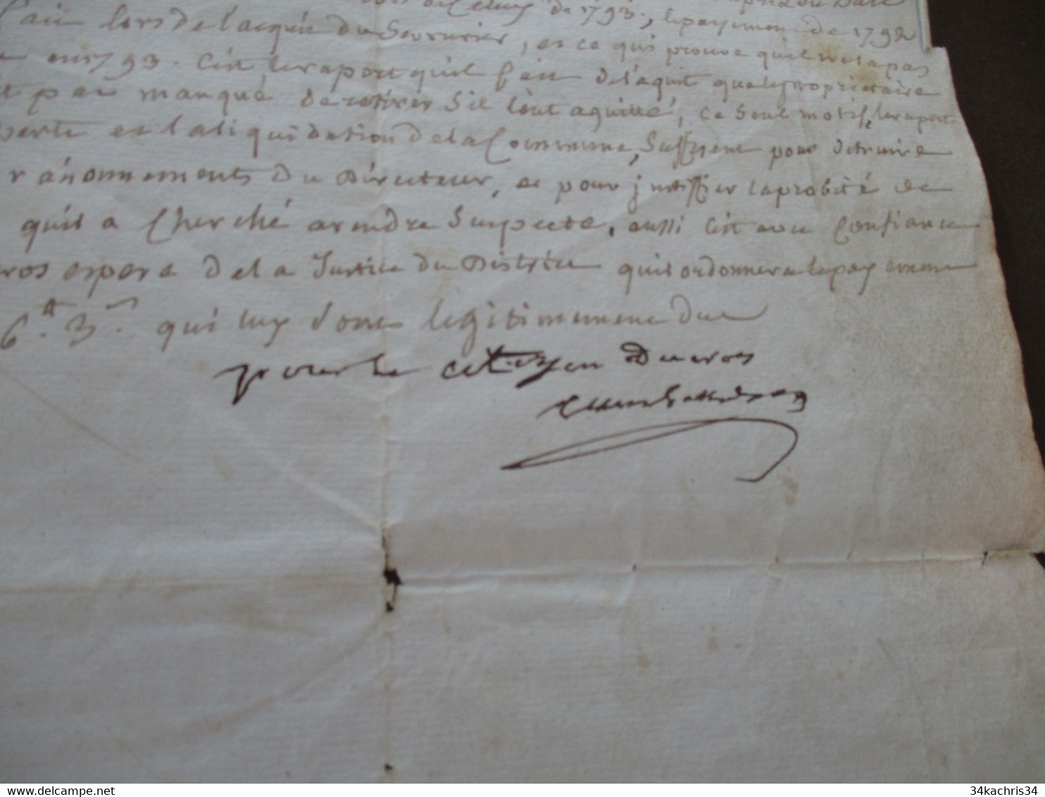 MAUGUIO  HERAULT 1696 Pièce 2p1/3 Signée Fermier Ducros Demande Des Paiements Et La Suite Est Donnée - Manoscritti