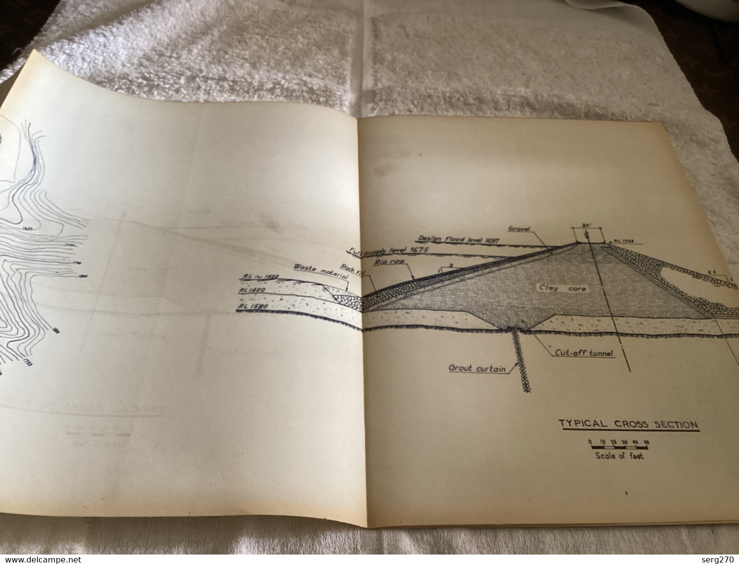 Dessin Plan De Barrage 1950  Australia Australie BOWLING ALLEY DAM (Australia) - Public Works