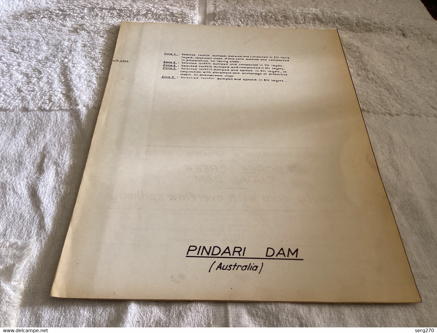 Dessin Plan De Barrage 1950 PINDARI DAM (Australia) - Opere Pubbliche