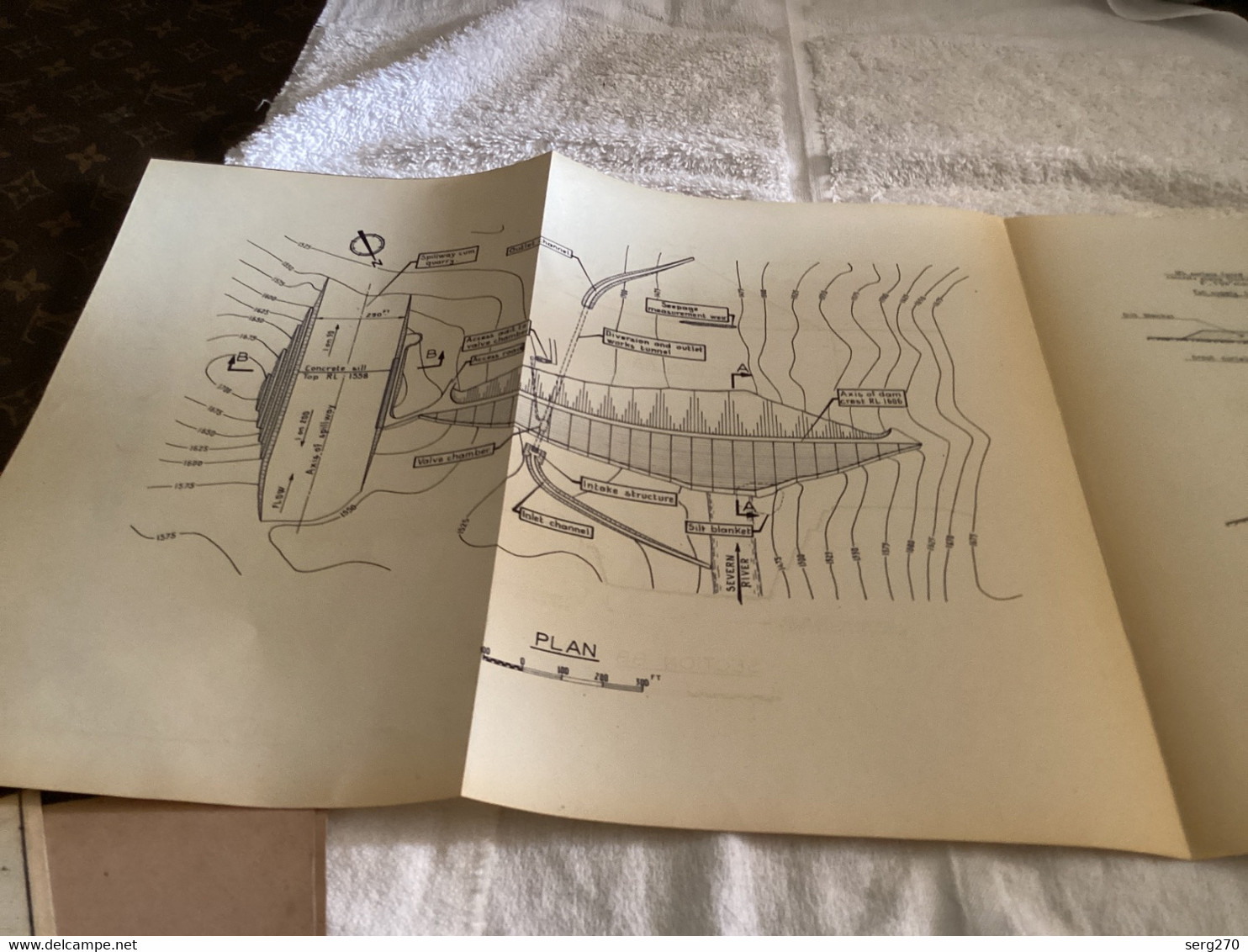 Dessin Plan De Barrage 1950 PINDARI DAM (Australia) - Opere Pubbliche