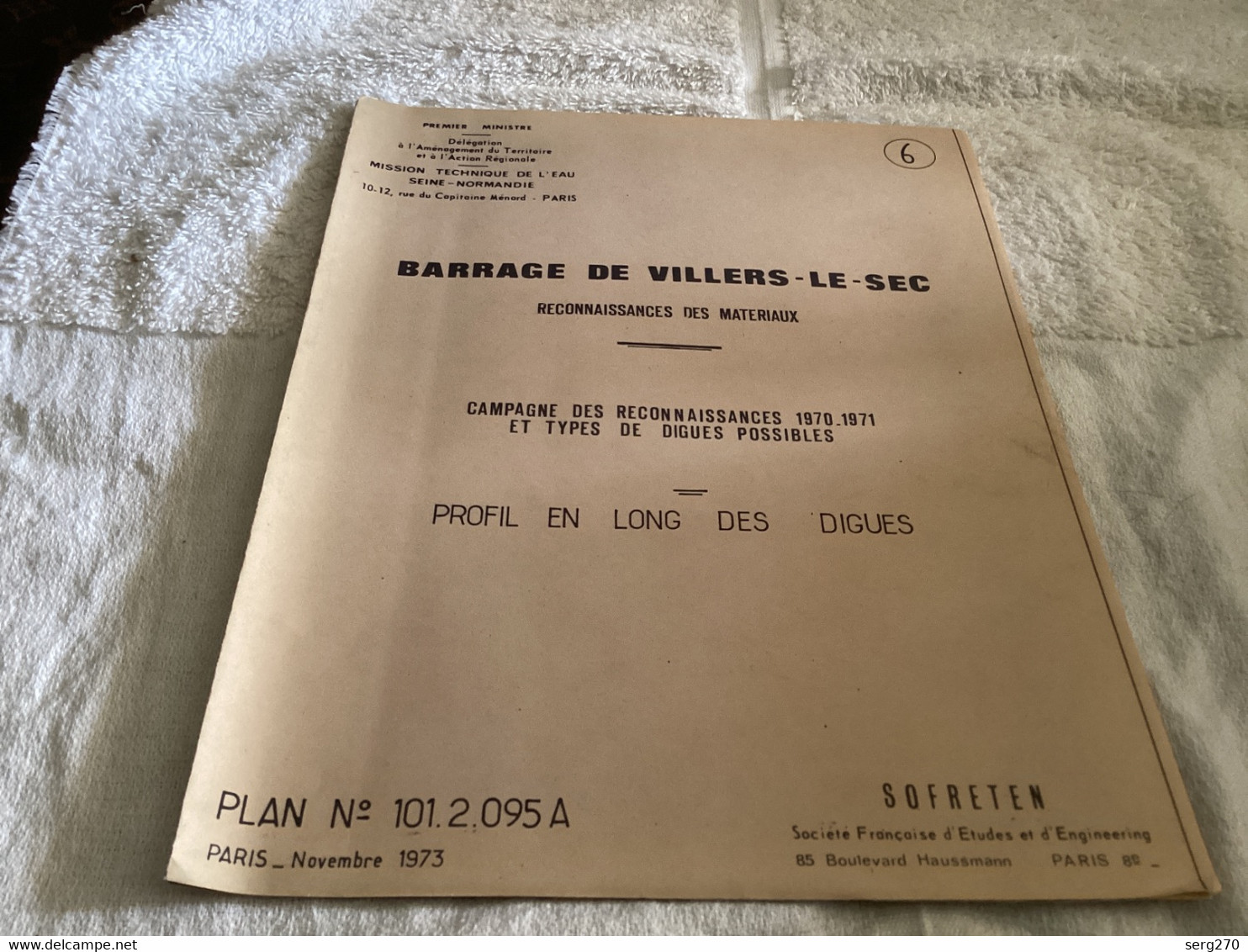 Dessin Plan De Barrage 1950 BARRAGE DE VILLERS-LE-SEC RECONNAISSANCES DES MATERIAUX - Public Works