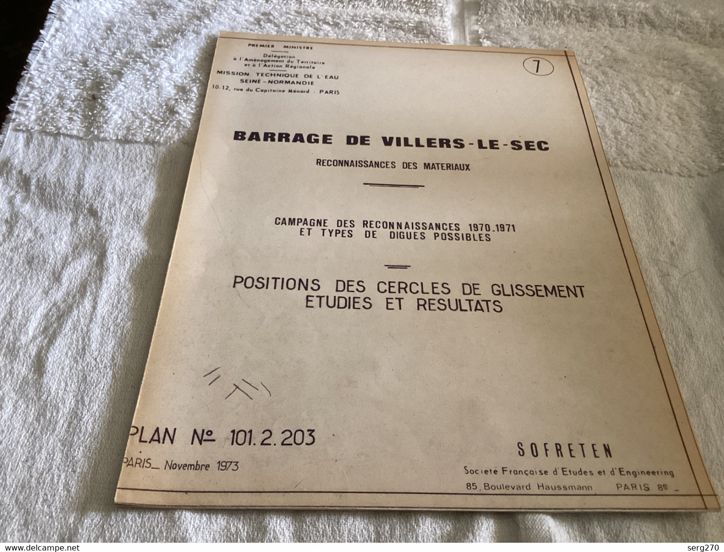 Dessin Plan De Barrage 1950 BARRAGE DE VILLERS-LE-SEC RECONNAISSANCES DES MATERIAUX - Obras Públicas
