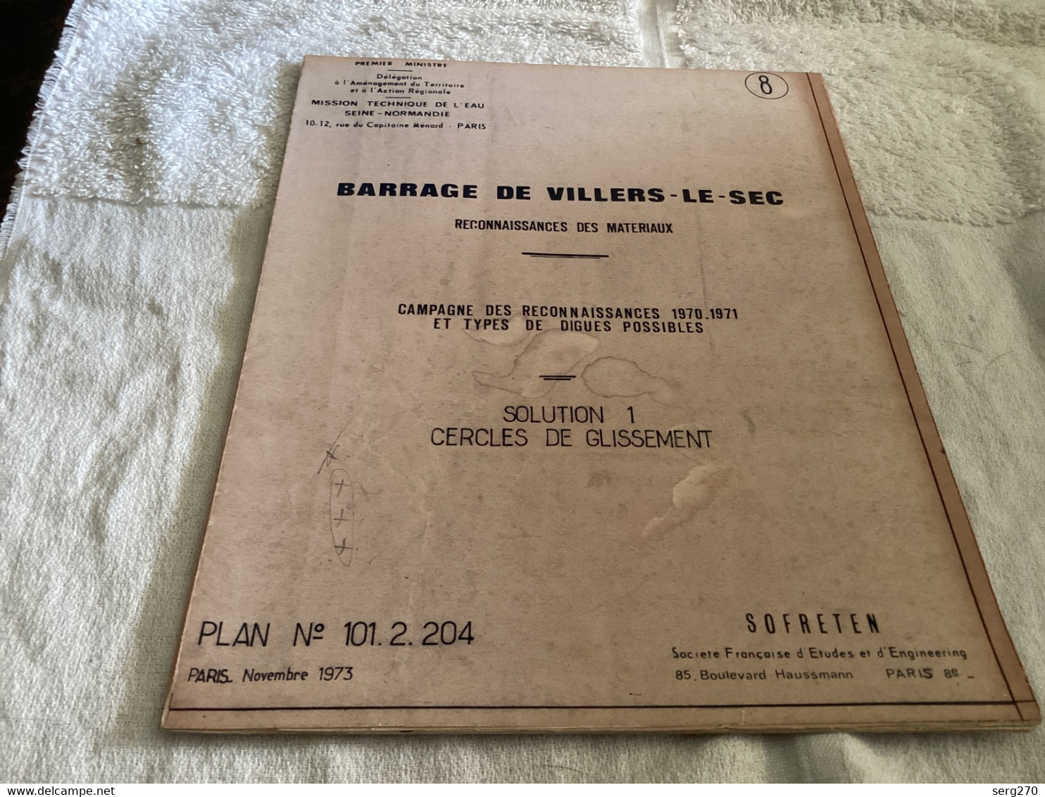 Dessin Plan De Barrage 1950 BARRAGE DE VILLERS-LE-SEC RECONNAISSANCES DES MATERIAUX - Travaux Publics