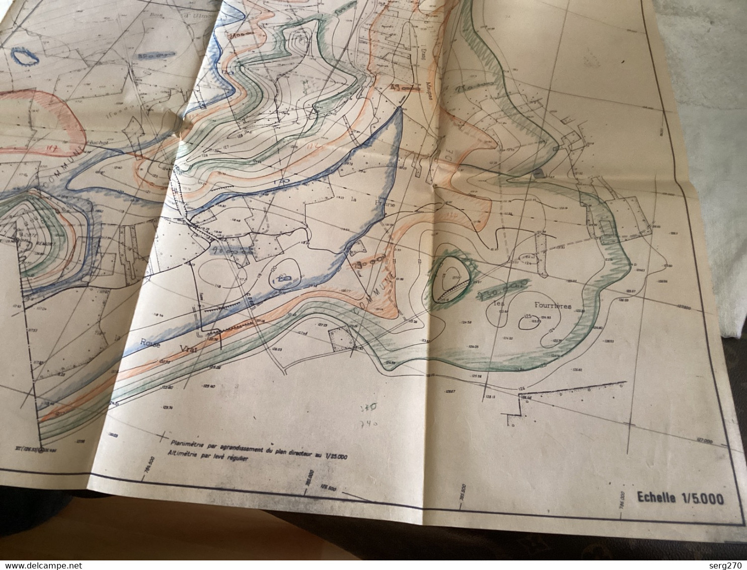 Dessin Plan De Barrage 1950 BARRAGE DE VILLERS-LE-SEC  Plan Topographique - Arbeitsbeschaffung