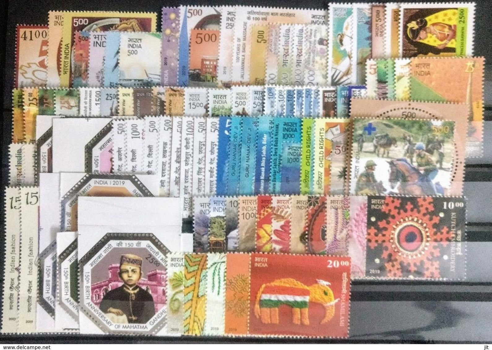 INDIA 2019 COMPLETE YEAR PACK OF STAMPS, 108 DIFFERENT AS PER DESCRIPTION .MNH - Años Completos