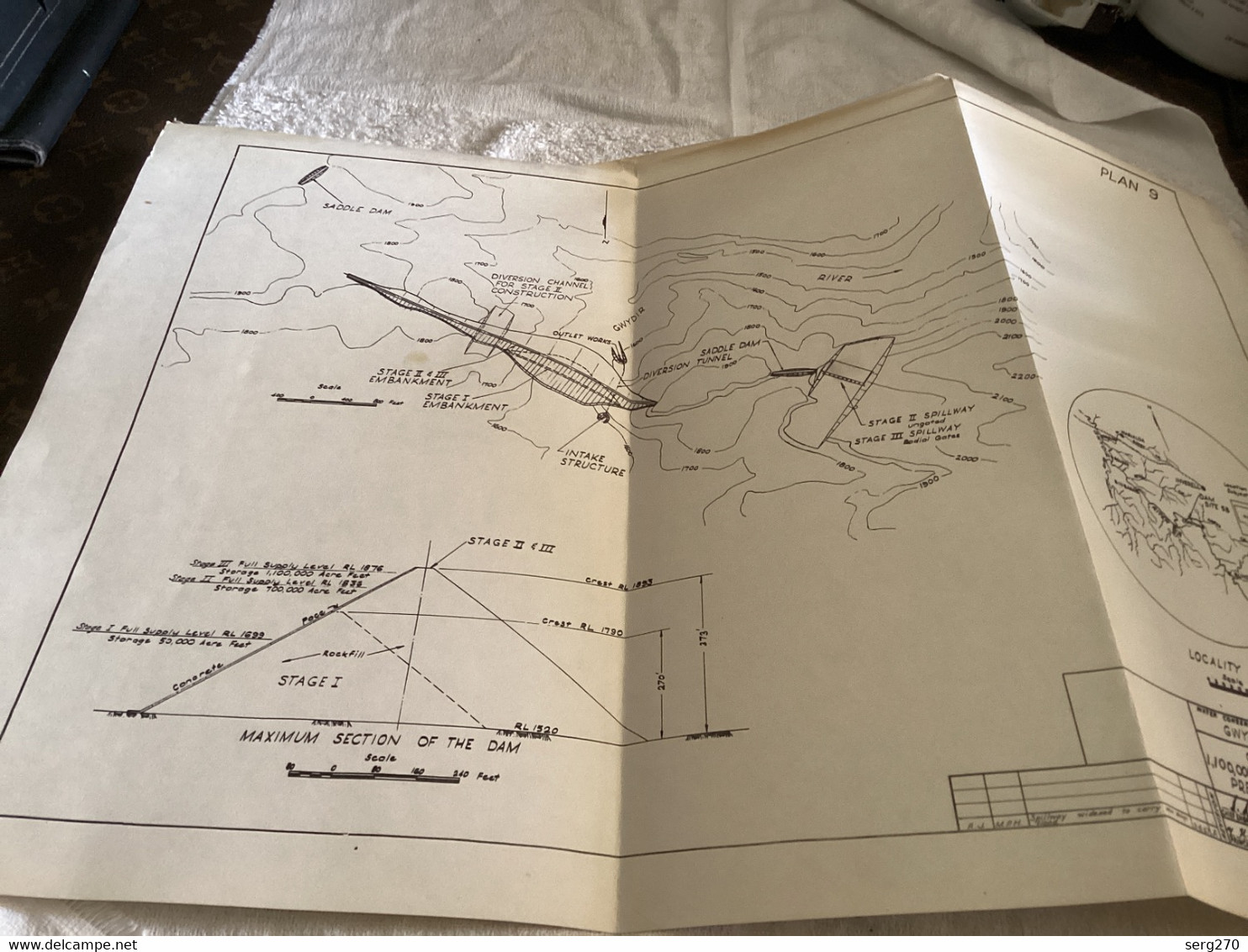 Dessin Plan De Barrage 1950 ATER CONFERVATION AMD TATATTON COMMIESION GWYDIR RIVER VALLEY GWYDIR RIVER - Arbeitsbeschaffung