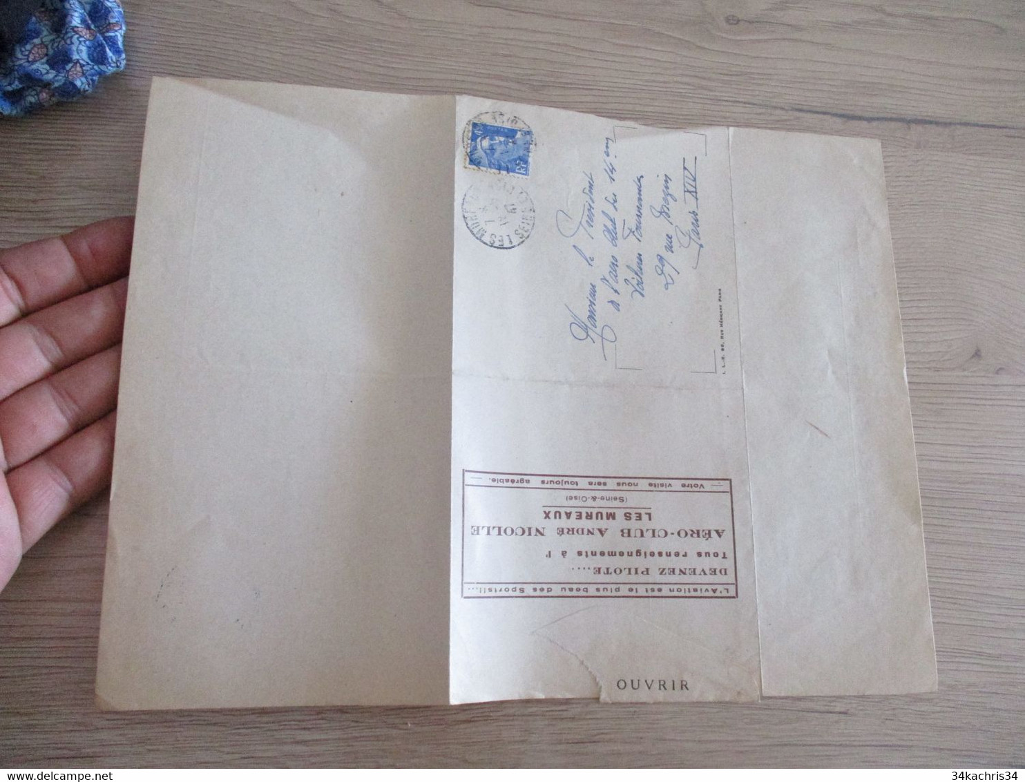 Lettre à En Tête  Signée Aéro Club André Nicolle 1947 Les Mureaux - Other & Unclassified