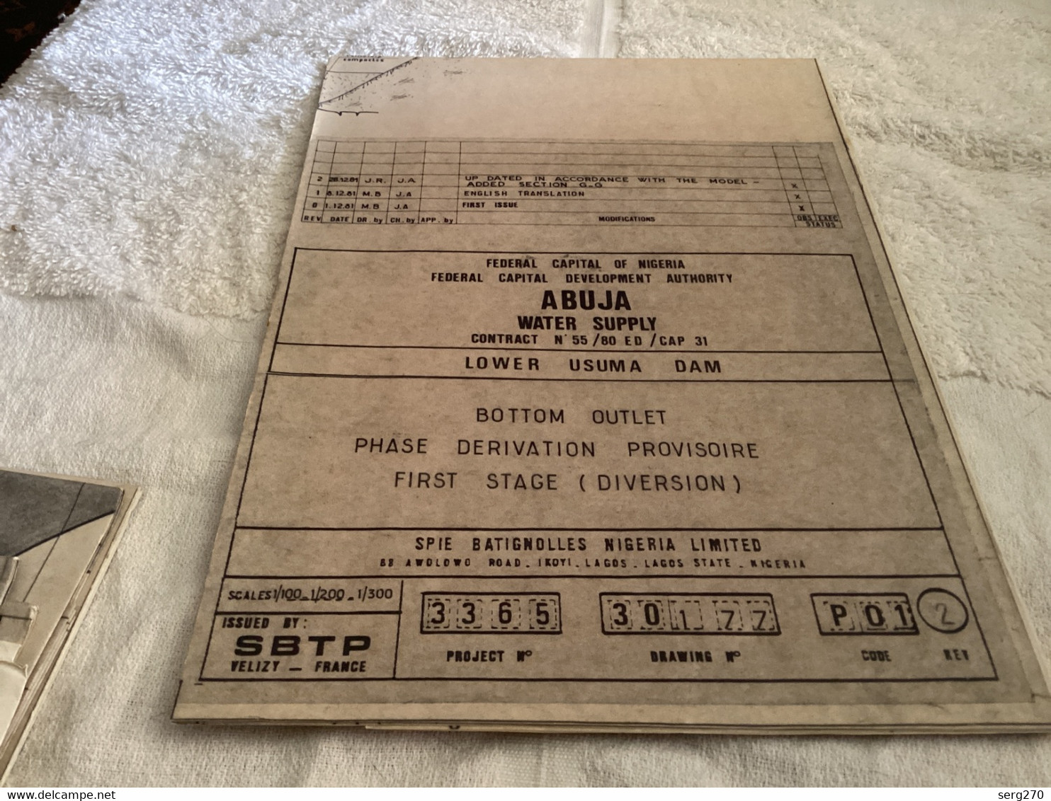 Plan  Topographique Dessin Abuja Capitale Du Nigeria  Water Supply Fédéral Capitale Nigeria Informations Only 1950 - Public Works