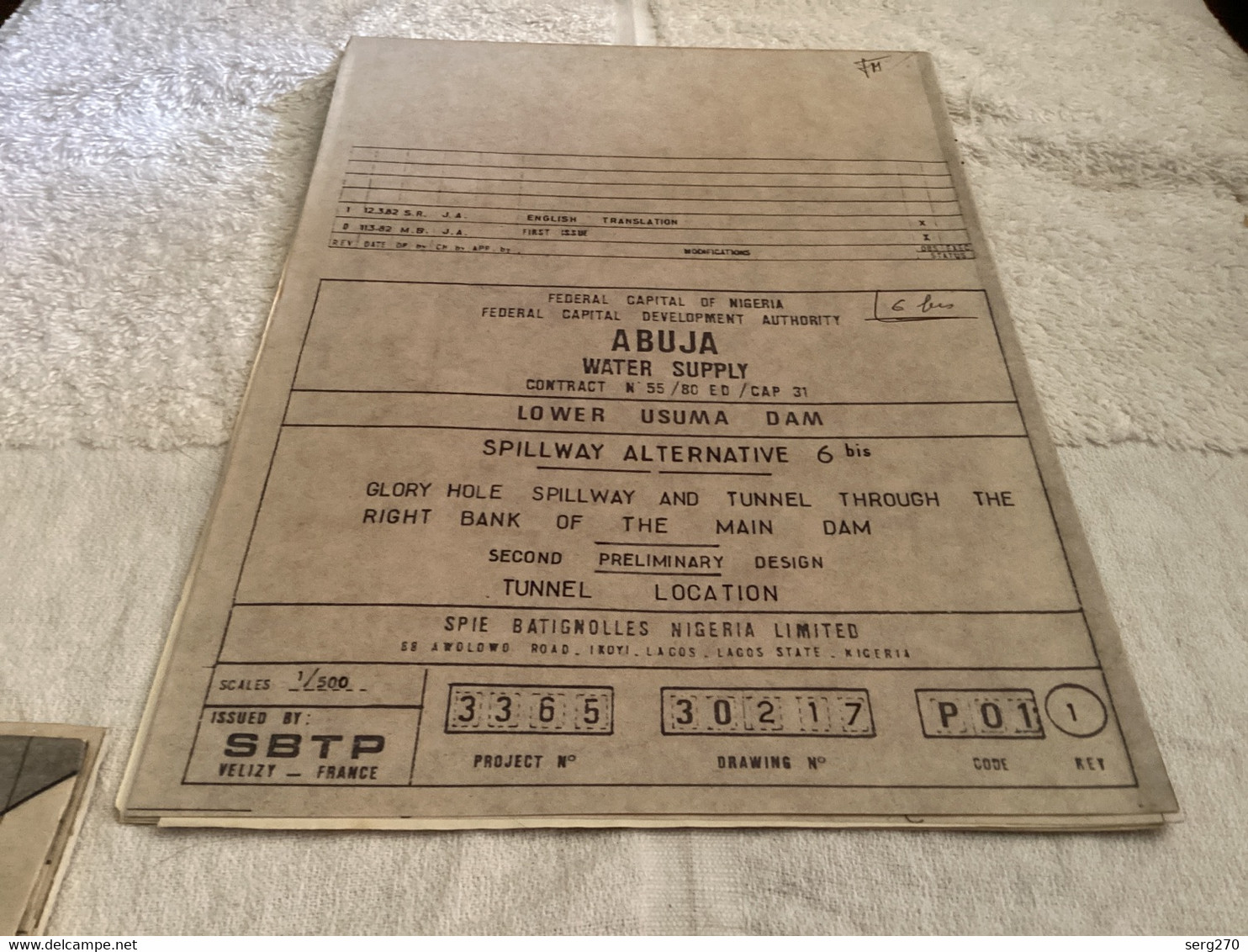 Plan  Topographique Dessin Abuja Capitale Du Nigeria  Water Supply Fédéral Capitale Nigeria Informations Only 1950 - Publieke Werken