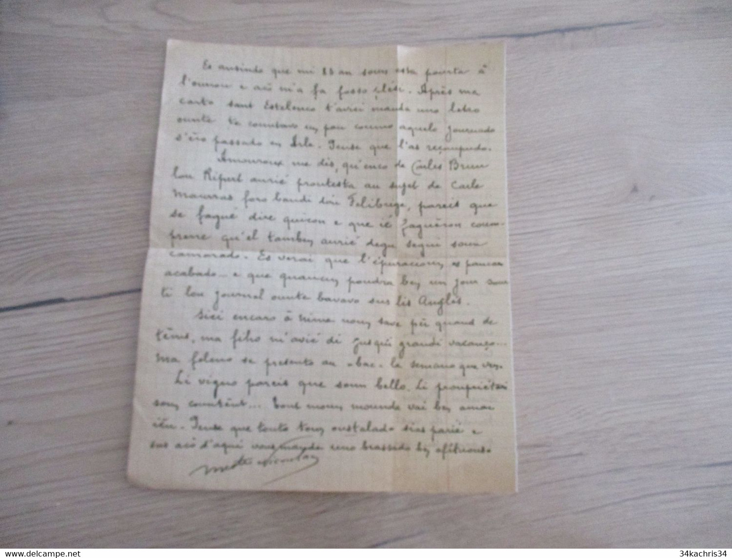 Provençal Félibre Courant Mistral LAS Autographe Signée Mestre Nicouly L'Escoutaire 1945 - Andere & Zonder Classificatie