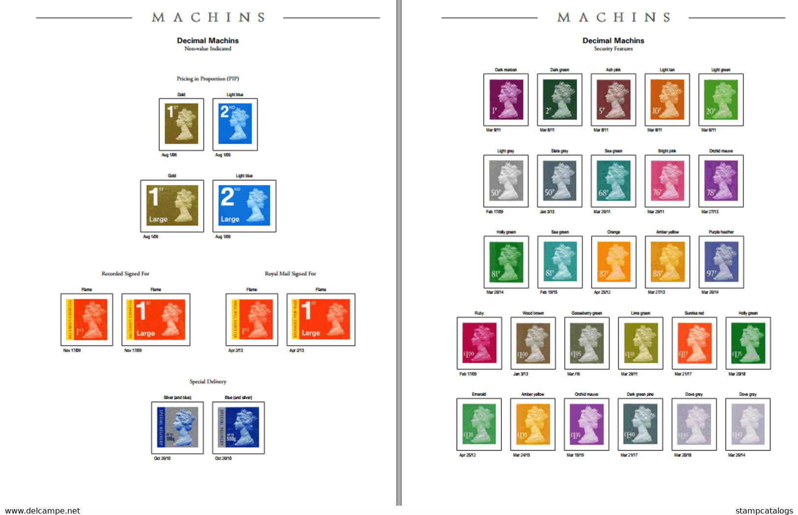 GREAT BRITAIN Stamp Catalogue. MACHIN Definitives. Digital In PDF - Gran Bretaña