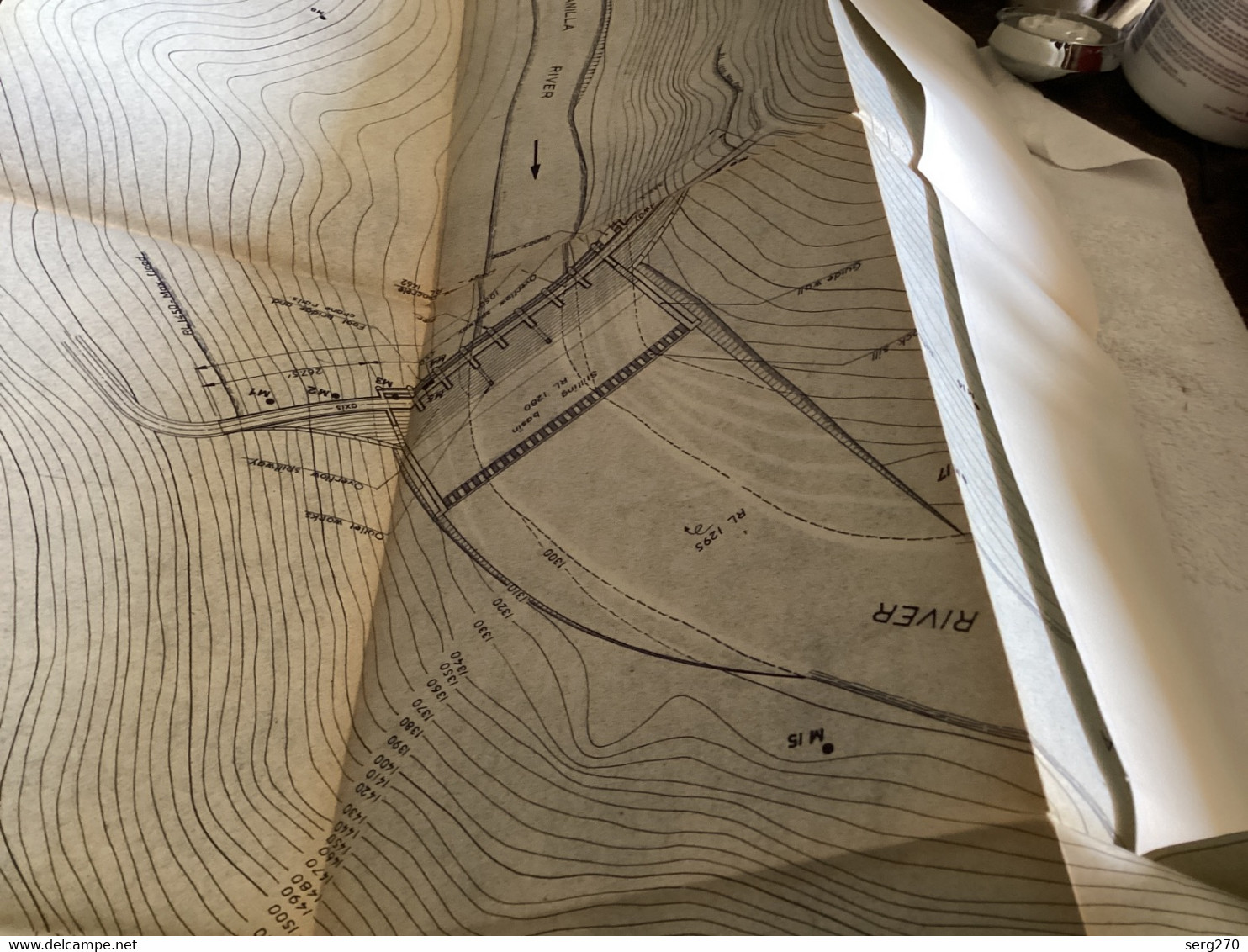 Plan Topographique Dessin Manille River Dam Site  Australia 1969 WATER CONSERVATION & IRRIGATION COMMISSION MANILLA RIVE - Obras Públicas