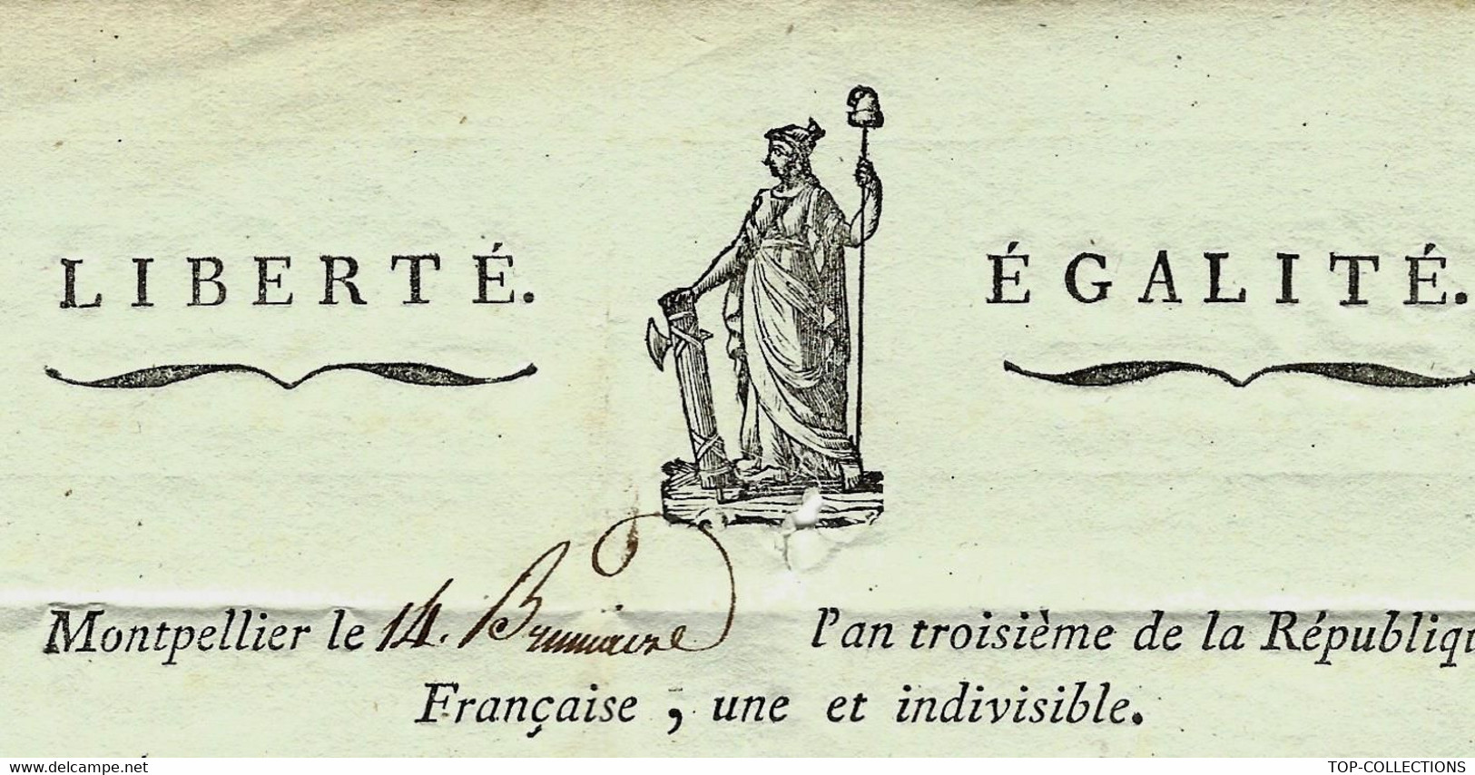 1794 REVOLUTION  Bancal Agent National Montpellier Hérault => Flaugergues Agent National  Aubenas Ardèche V.SCANS+HIST. - Historical Documents