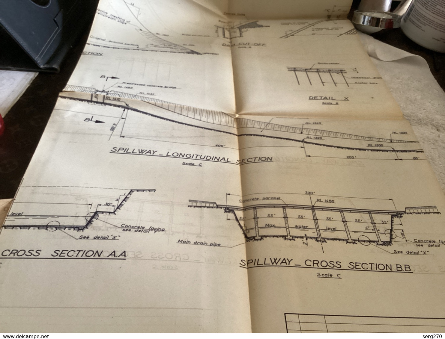 Plan Topographique Dessin Manille Dam S Dam Site  Australia 1969 WATER CONSERVATION & IRRIGATION COMMISSION MANILLA RIVE - Obras Públicas