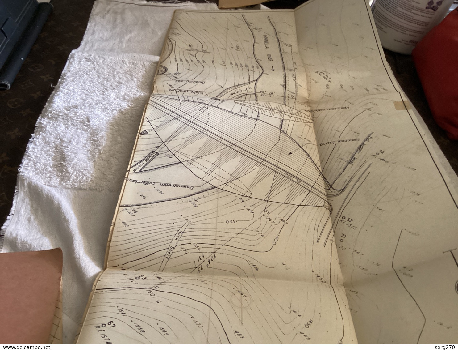 Plan Topographique Dessin Manille Dam S Dam Site  Australia 1969 WATER CONSERVATION & IRRIGATION COMMISSION MANILLA RIVE - Public Works