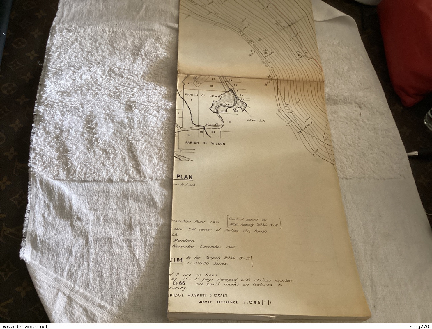 Plan Topographique Dessin Manille Dam S Dam Site  Australia 1969 WATER CONSERVATION & IRRIGATION COMMISSION MANILLA RIVE - Travaux Publics