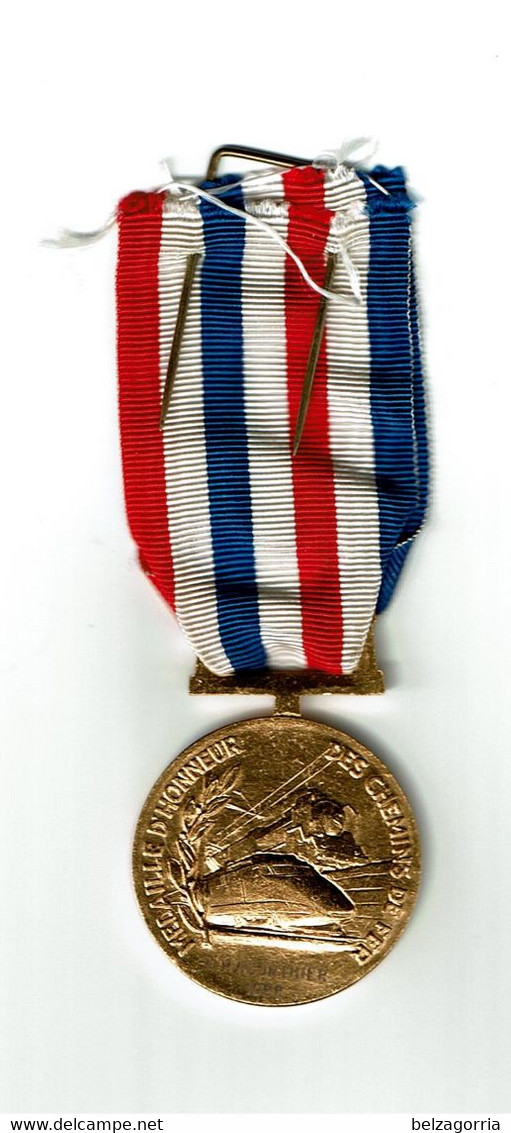 MEDAILLE D' HONNEUR DES CHEMINS DE FER Avec PALME Doré  -  1988  -  Nominative -  VOIR SCANS - Professionnels / De Société