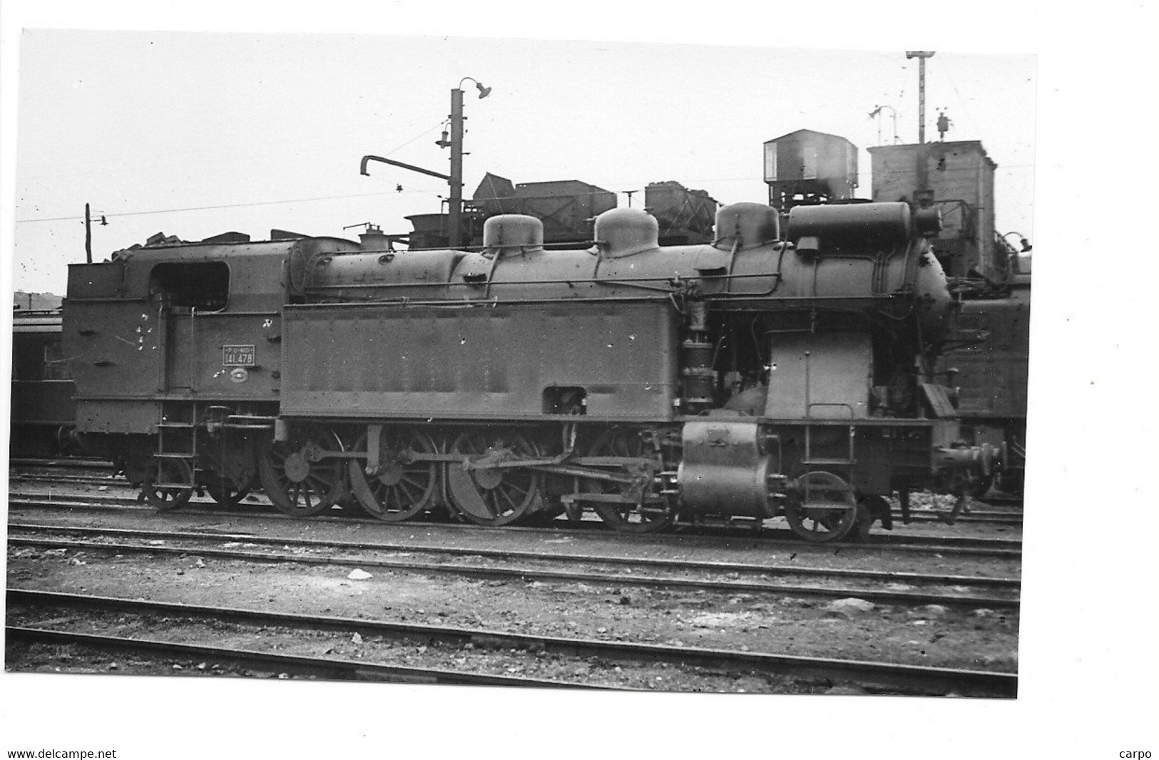 Carte Photo 9x14cm. - Photographie R. Perret - Locomotive, Train - Orléans, P.O-Midi 141.478 - Treinen