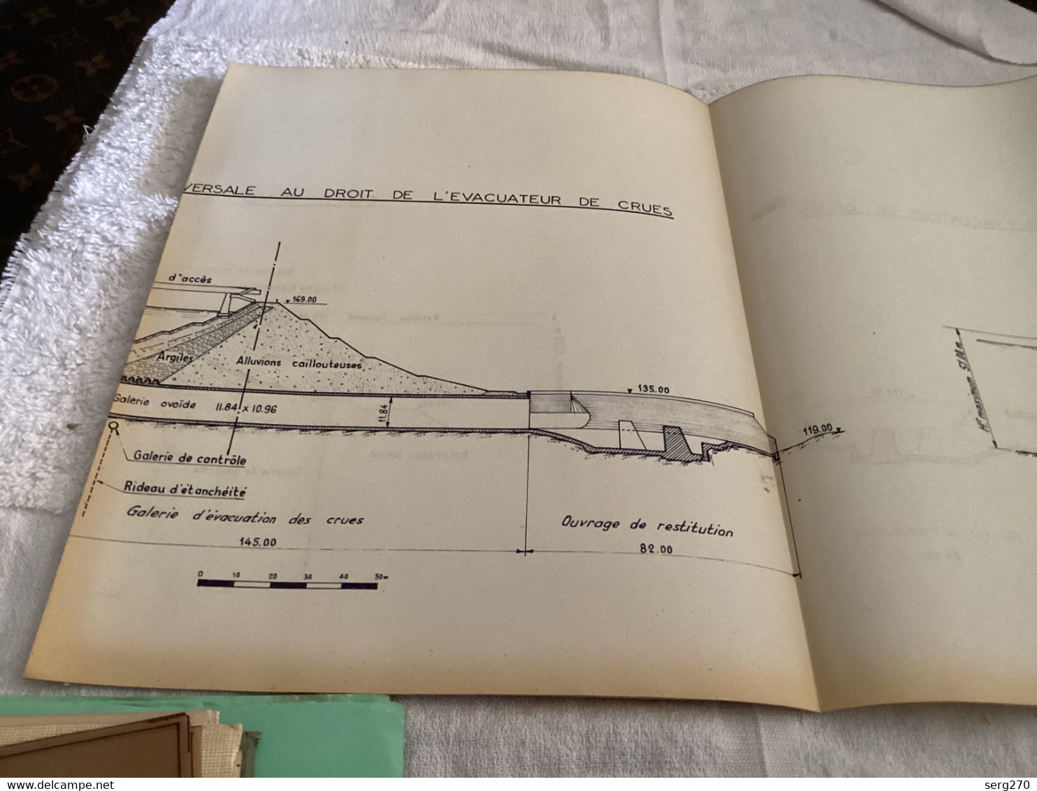 Plan Topographique Dessin Barrage De La Cheffia - Obras Públicas