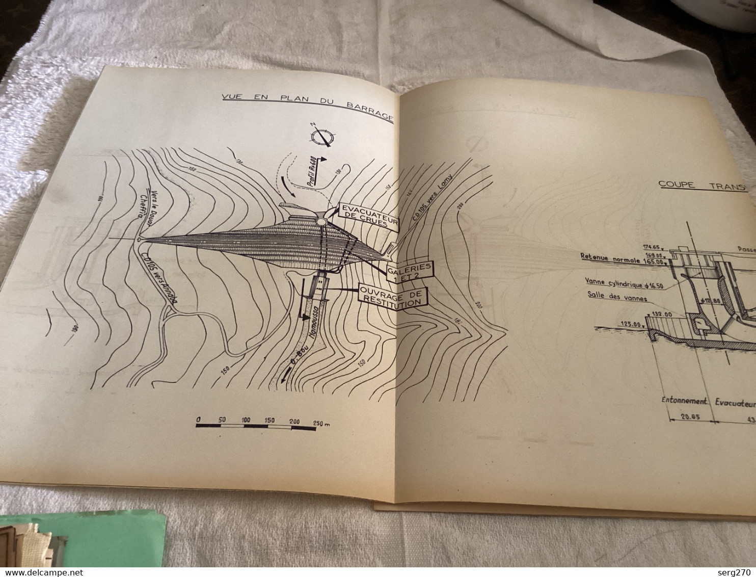 Plan Topographique Dessin Barrage De La Cheffia - Arbeitsbeschaffung