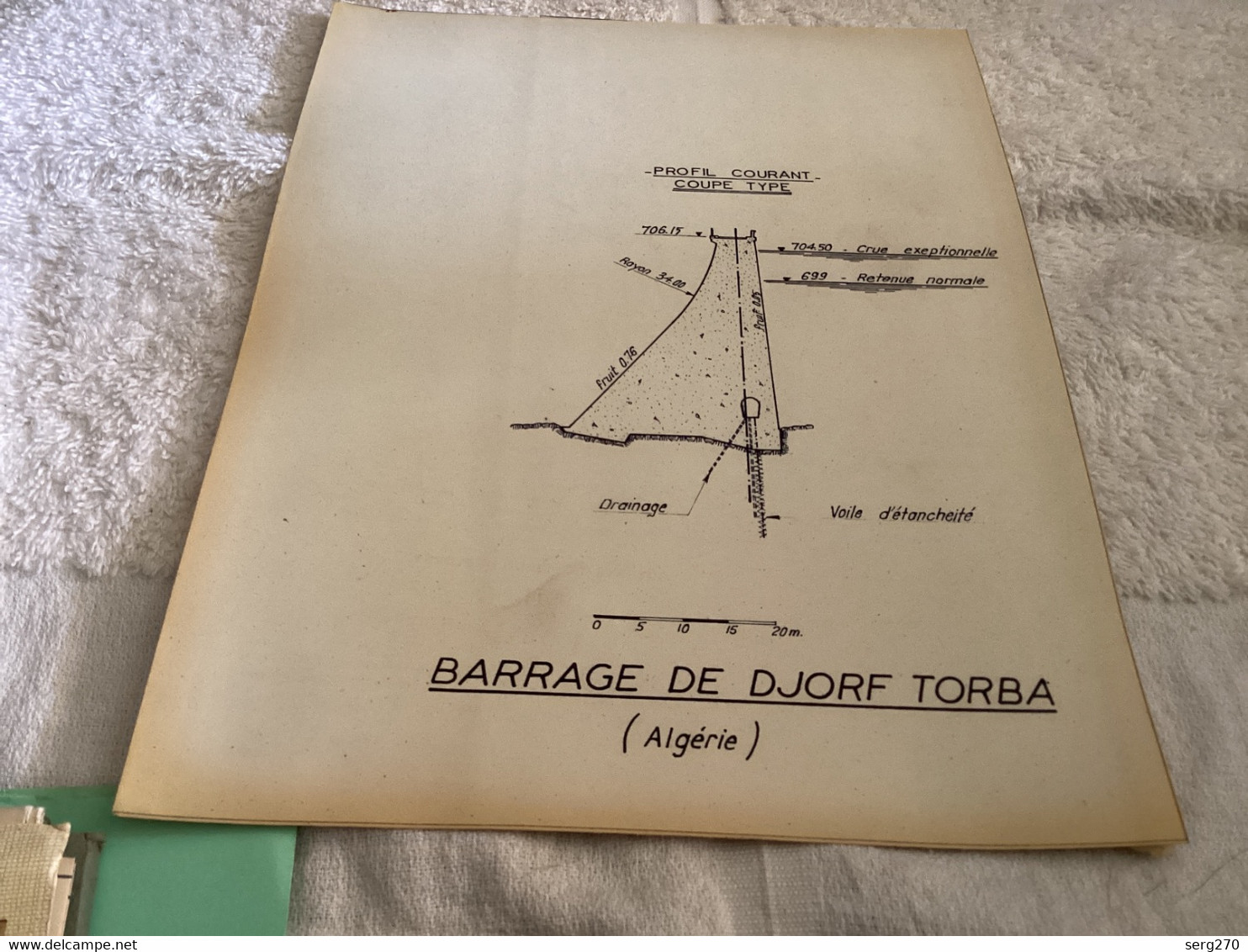 Plan Topographique Dessin Barrage De Djorf Torba - Arbeitsbeschaffung