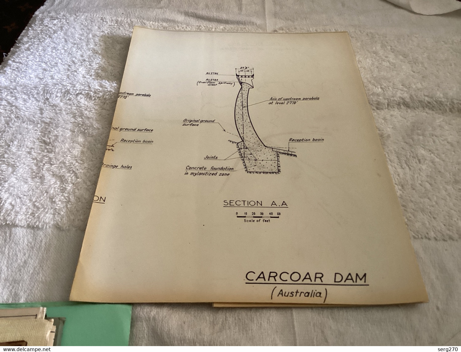 Plan Topographique Dessin Barrage De CARCOAR DAM (Australia) - Arbeitsbeschaffung